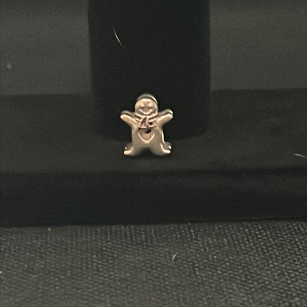 Silver Gingerbread Man Charm
